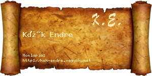 Kék Endre névjegykártya